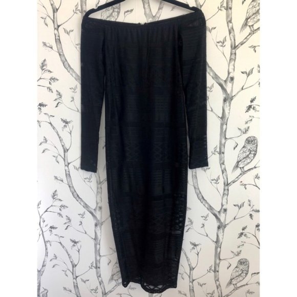 Bardot Off Shoulder Body Con Midi Dress Size 4 - Picture 2 of 5